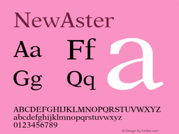 ☞New Aster Version 001.000 ;com.myfonts.easy.mti.new-aster.new-aster.wfkit2.version.tCy图片样张