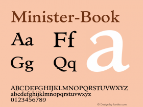 ☞Minister Book Version 001.001 ;com.myfonts.easy.mti.minister.book.wfkit2.version.tCw图片样张