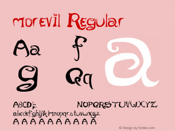 morevil Regular Unknown Font Sample