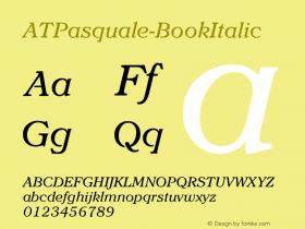 ☞AT Pasquale Book Italic Version 001.000 ;com.myfonts.easy.mti.atpasquale.at-pasquale-book-italic.wfkit2.version.tNg图片样张