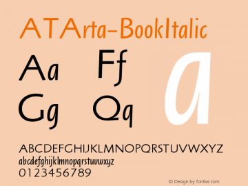 ☞AT Arta Book Italic Version 001.000 ; ttfautohint (v1.5);com.myfonts.easy.mti.atarta.at-arta-book-italic.wfkit2.version.tRU图片样张