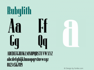 ☞Rubylith Version 001.001 ;com.myfonts.easy.mti.rubylith.rubylith.wfkit2.version.tRV图片样张