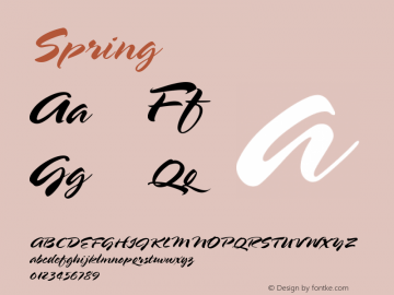 ☞Spring Version 001.000 ; ttfautohint (v1.5);com.myfonts.easy.mti.spring.spring.wfkit2.version.tV9图片样张