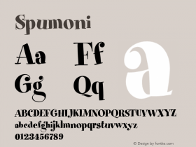 ☞Spumoni Version 001.000 ;com.myfonts.easy.mti.spumoni.spumoni.wfkit2.version.tVd图片样张