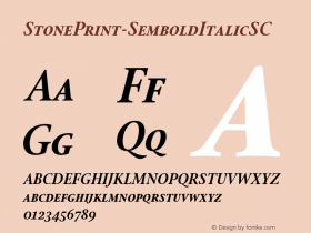 ☞StonePrint-SemboldItalicSC Version 1.000 ;com.myfonts.easy.mti.stone-print.sembold-italic-sc.wfkit2.version.tX6图片样张