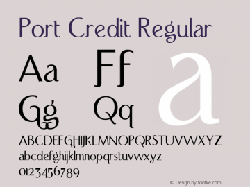 Port Credit Regular Version 1.10 Font Sample