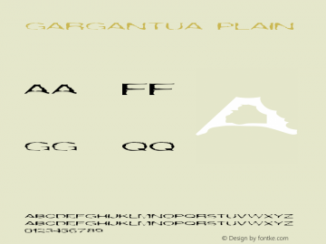 Gargantua Plain Altsys Fontographer 3.3  5/15/94 Font Sample