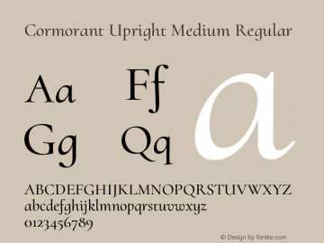 Cormorant Upright Medium Regular Version 1.000;PS 001.000;hotconv 1.0.70;makeotf.lib2.5.58329图片样张
