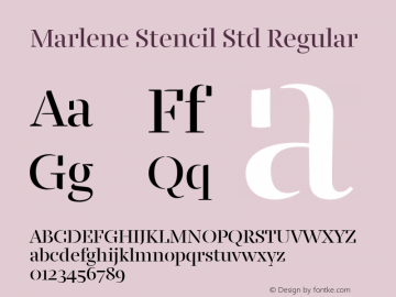 Marlene Stencil Std Reg Version 5.0; 2016图片样张
