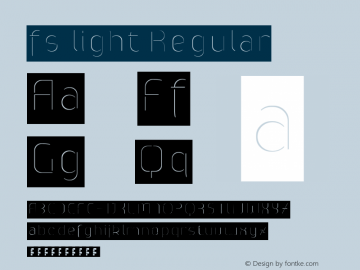 fs light Regular Version 1.0 Font Sample