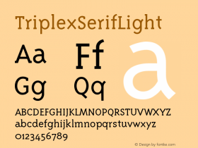 ☞TriplexSerifLight Version 1.0; release; ttfautohint (v1.5);com.myfonts.easy.emigre.triplex.serif-light.wfkit2.version.MFD图片样张