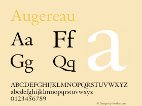 ☞Augereau Version 001.000 ;com.myfonts.easy.newfonts.augereau.roman.wfkit2.version.W2i图片样张