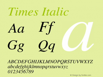 Times Italic 001.007 Font Sample