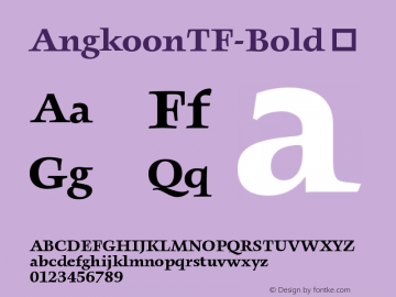 ☞AngkoonTF-Bold Version 4.452 2003; ttfautohint (v1.5);com.myfonts.easy.fontfont.angkoon.tf-bold.wfkit2.version.38Zr图片样张