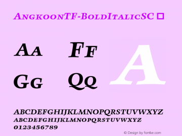☞AngkoonTF-BoldItalicSC Version 4.452 2003;com.myfonts.easy.fontfont.angkoon.tf-bold-italic-sc.wfkit2.version.38tk图片样张