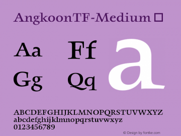 ☞AngkoonTF-Medium Version 4.452 2003; ttfautohint (v1.5);com.myfonts.easy.fontfont.angkoon.tf-medium.wfkit2.version.37FX图片样张