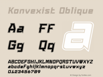 Konvexist Oblique Version 001.000 Font Sample