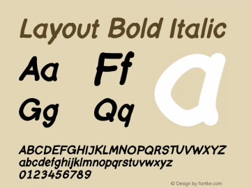Layout Bold Italic 001.000 Font Sample