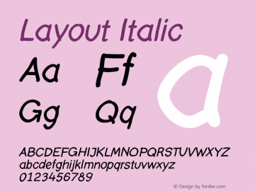 Layout Italic 001.000 Font Sample