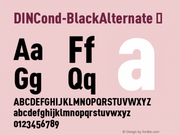 ☞DINCond-BlackAlternate Version 4.450; 2000; ttfautohint (v1.5);com.myfonts.easy.fontfont.ff-din.cond-black-alternate.wfkit2.version.37Ru图片样张