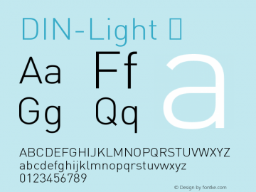 ☞DIN-Light Version 4.460 1995; ttfautohint (v1.5);com.myfonts.easy.fontfont.ff-din.light.wfkit2.version.38iW图片样张