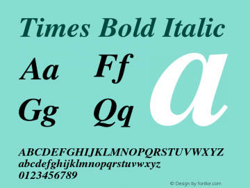Times Bold Italic 001.009图片样张