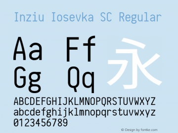 Inziu Iosevka SC Regular Version 1.060 Font Sample