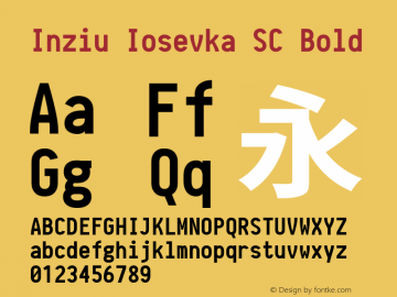Inziu Iosevka SC Bold Version 1.060 Font Sample