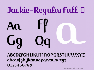 ☞Jackie-RegularFull Version 4.460 2003;com.myfonts.easy.fontfont.jackie.regular-full.wfkit2.version.37YW图片样张