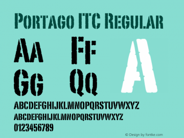 Portago ITC Regular 001.001 Font Sample