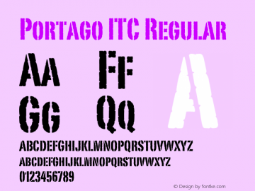 Portago ITC Regular 001.001 Font Sample