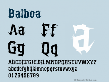 ☞Balboa Version 1.001 1995;com.myfonts.easy.itfprimegraphics.balboa.balboa.wfkit2.version.2hKp图片样张