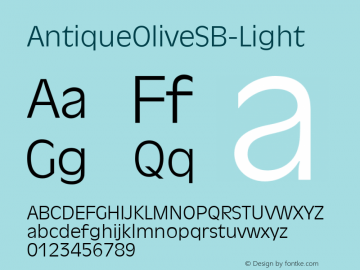 ☞AntiqueOliveSB-Light OTF 1.000; PS 001.00;Core 1.0.0;com.myfonts.easy.efscangraphic.antique-olive-sb.light.wfkit2.version.2iYE图片样张