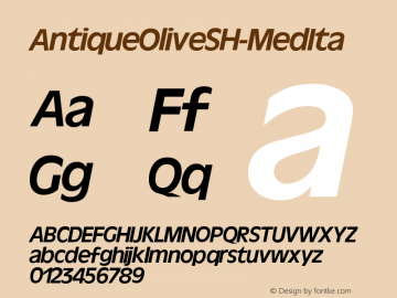 ☞AntiqueOliveSH-MedIta OTF 1.000; PS 001.00;Core 1.0.0; ttfautohint (v1.5);com.myfonts.easy.efscangraphic.antique-olive-sh.med-ita.wfkit2.version.2jaa图片样张
