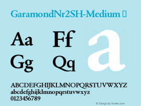 ☞GaramondNr2SH-Medium Version 3.01 2014; ttfautohint (v1.5);com.myfonts.easy.efscangraphic.garamond-no-2-sh.medium.wfkit2.version.4rKW图片样张