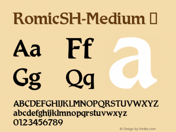 ☞RomicSH-Medium Version 3.010 2014; ttfautohint (v1.5);com.myfonts.easy.efscangraphic.romic-sh.medium.wfkit2.version.4rDU图片样张