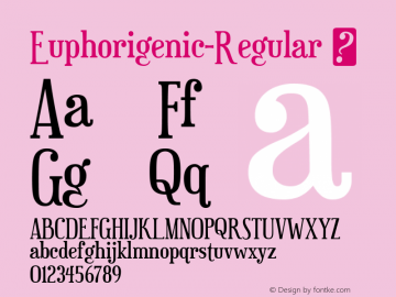 ☞Euphorigenic-Regular Version 5.000;com.myfonts.easy.larabie.euphorigenic.euphorigenic.wfkit2.version.3FcP图片样张