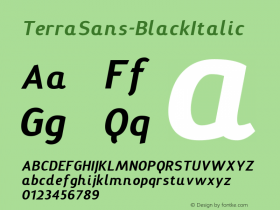 ☞TerraSans-BlackItalic Version 1.000;PS 001.001;hotconv 1.0.38;com.myfonts.easy.konstantynov.terra-sans.black-italic.wfkit2.version.2sFW图片样张