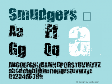 ☞Smudgers Version 1.001 2008;com.myfonts.easy.jelloween.smudgers.regular.wfkit2.version.359Y图片样张