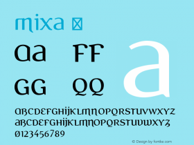 ☞Mixa Version 1.000 2006 initial release; ttfautohint (v1.5);com.myfonts.easy.intellecta.mixa.regular.wfkit2.version.33M6图片样张