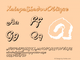 ☞XalapaShadowOblique Version 001.000;com.myfonts.insigne.xalapa.shadow-oblique.wfkit2.34VE图片样张