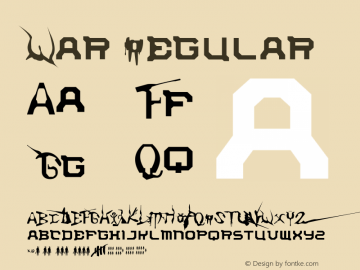 War Regular Version 001.000 Font Sample