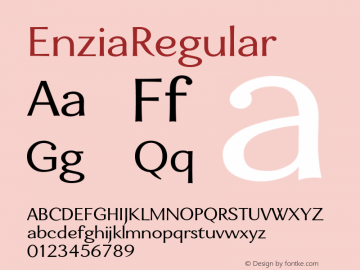 ☞EnziaRegular Version 1.000 2006 initial release;com.myfonts.easy.insigne.enzia.regular.wfkit2.version.3dbV图片样张