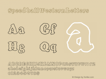 ☞SpeedballWesternLetters Version 1.000 2009 initial release;com.myfonts.easy.intellecta.speedball-western-letters.regular.wfkit2.version.3ovs图片样张