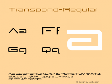 ☞Transpond-Regular Version 002.000;com.myfonts.garagefonts.transpond.regular.wfkit2.3qUX图片样张