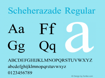 Scheherazade Regular Version 1.900 Alpha Font Sample