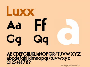 ☞Luxx Version 1.000;com.myfonts.easy.resistenza.luxx.regular.wfkit2.version.3w34图片样张