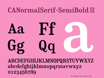 ☞CANormalSerif-SemiBold Version 001.000;com.myfonts.easy.capearcona.ca-normal-serif.semibold.wfkit2.version.3Bdb图片样张