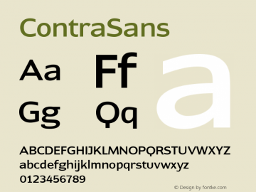 ☞ContraSans Version 1.000;com.myfonts.easy.wiescherdesign.contra-sans.regular.wfkit2.version.3Dk8图片样张