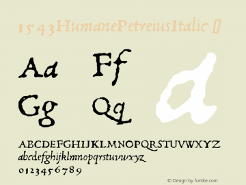 ☞1543 Humane Petreius Italic Version 1.000;com.myfonts.glc.1543-humane-petreius.italic.wfkit2.3Nsz图片样张